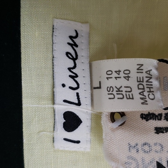 Melvin Linen Tunic Top. 3/4 Sleeve Yellow Size 10 - Picture 7 of 11